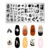 1PCS Halloween Pumpkin Nail Stamping Plates Rectangle Template Stencils Nail Art Stamp Image Plate Manicure Nail Print Tools 3