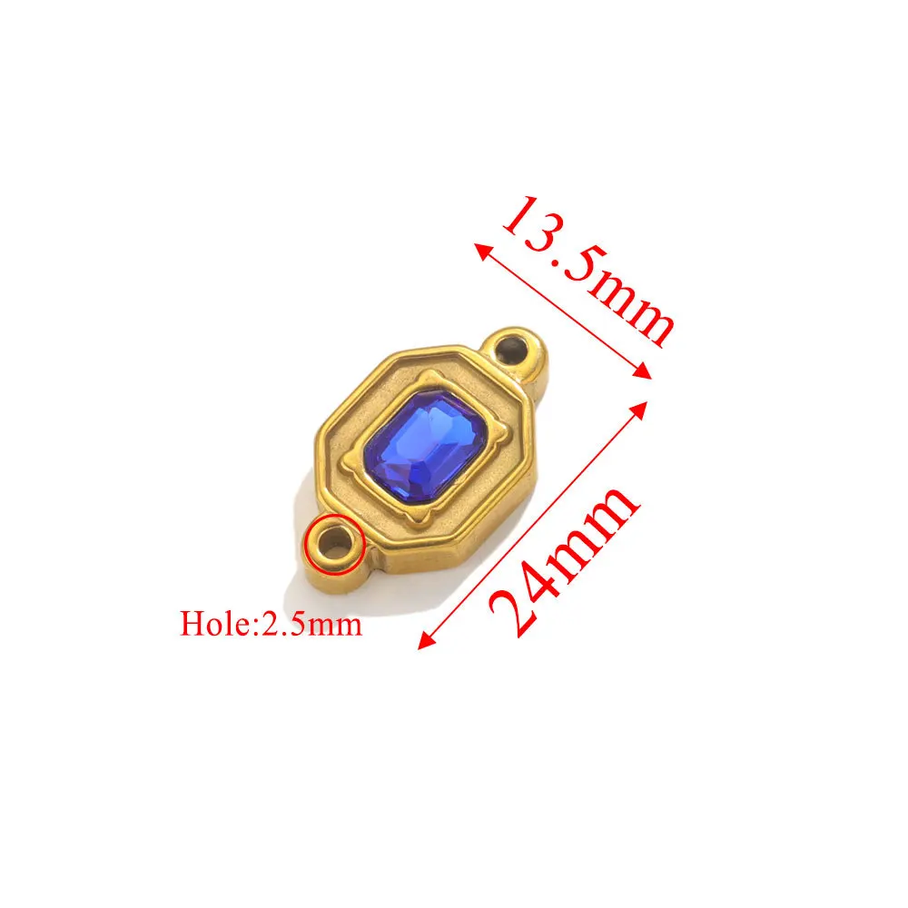 Stainless Steel Double Hole Crystal Connector Jewelry Titanium Steel DIY Jewelry Wholesale 5