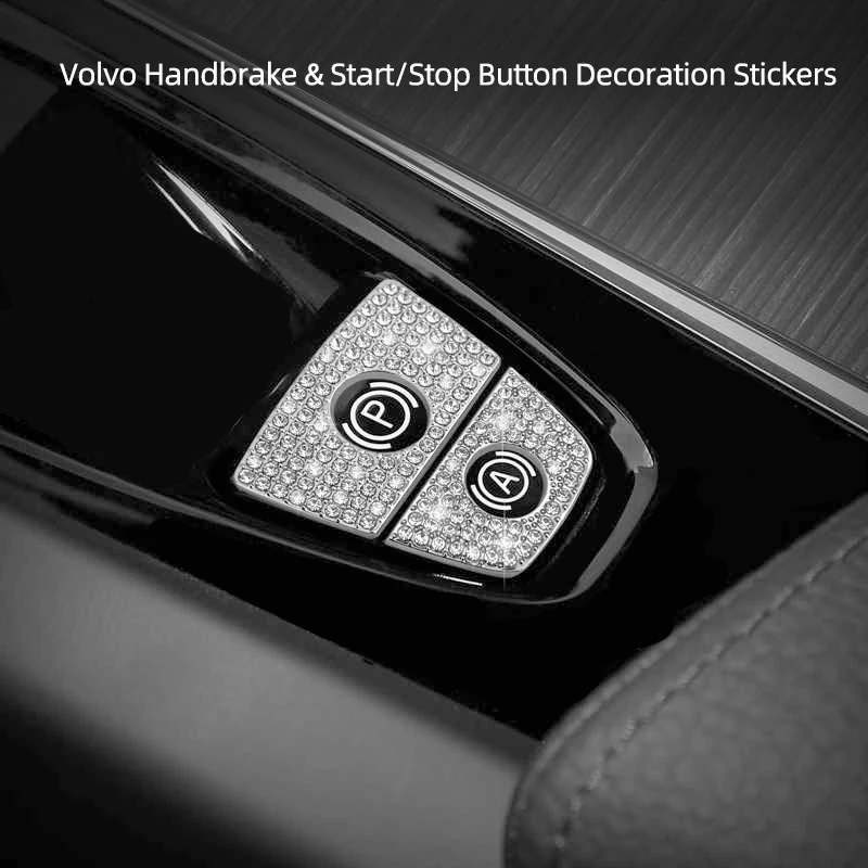 Autocollant de frein à main électronique incrusté de diamants, pour Volvo XC60 V60 XC90 S90 V90, Modification de maintien automatique, accessoires de décoration