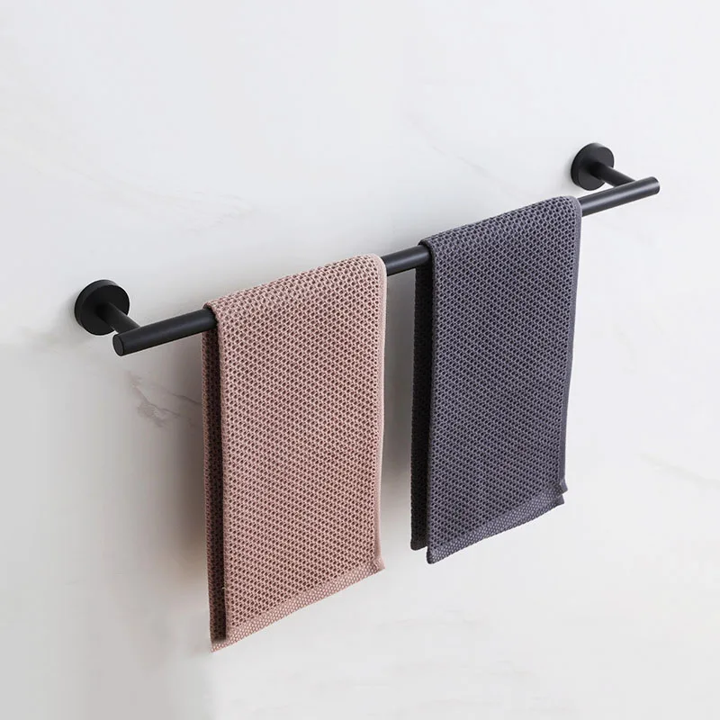 Bath Towel Bar Towel Rack Wall Mounted Single Bar Polished Chrome/Brushed Gold/Brushed Nickel/Black Stainless Steel