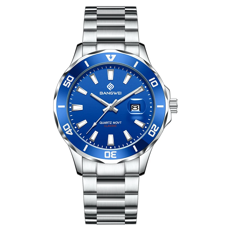 LIGE Luxury Men's Luminous Waterproof Business Watch with Calendar Quartz Movement