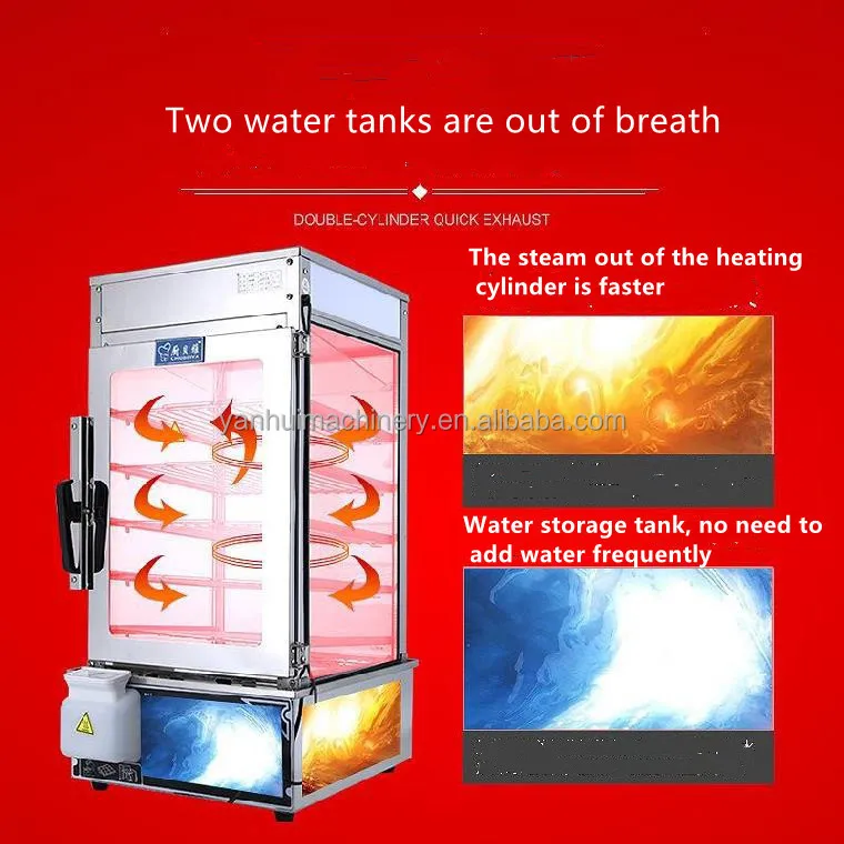Commercial Heavy Duty Steel Steamer For Bun Cabinet Towel Disinfection Steamer 6