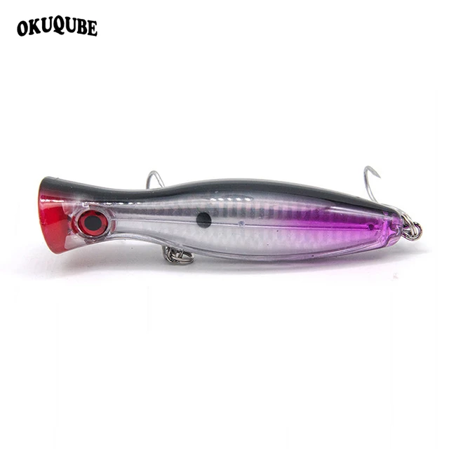 1pc Fishing Lures Top Water Popper Bait 12.5cm/42g Hard Bait Artificial  Fishing Tackle With Reflection Body And Sharpen Hooks