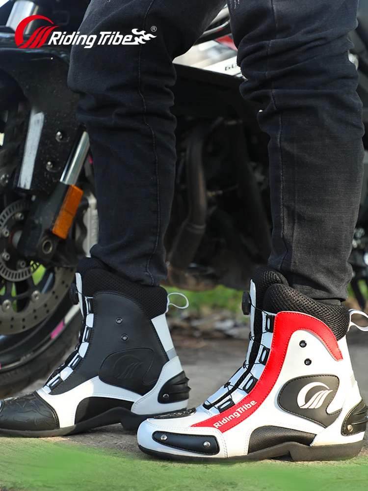 Motorcycle Boots Motorcycle Shoes Riding Tribe Motorcycle Off-road Riding Boots Retro Commute Leisure Men Women Moto Racing Motocross Shoes Protector 4 Seasons