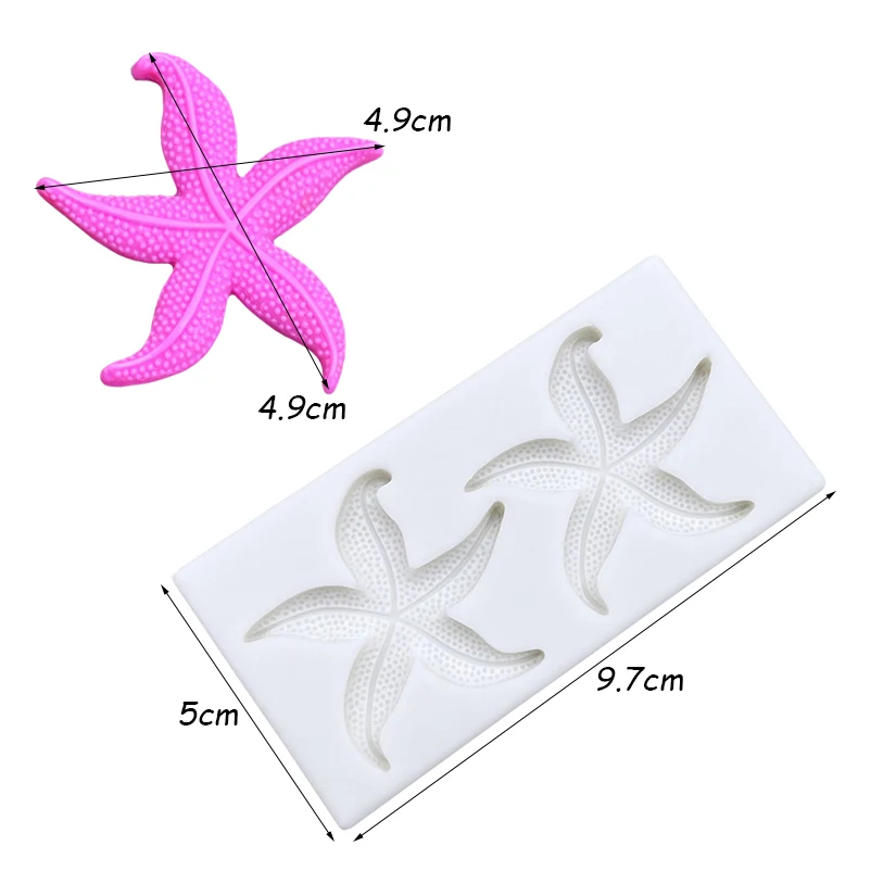 Starfish Silicone Mold – Sugarcraft, Chocolate, Cupcake, Fondant, and Cake Decorating T... - SKU Starfish Silicone Mold ...