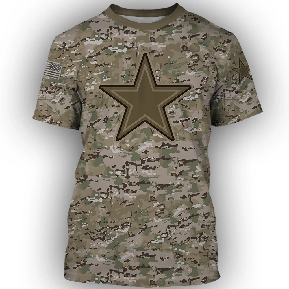 

Summer Breathable Fast Drying the Latest 3D Printing Trend Camouflage Pattern Adult Children's Military T-shirt Short-sleeved To