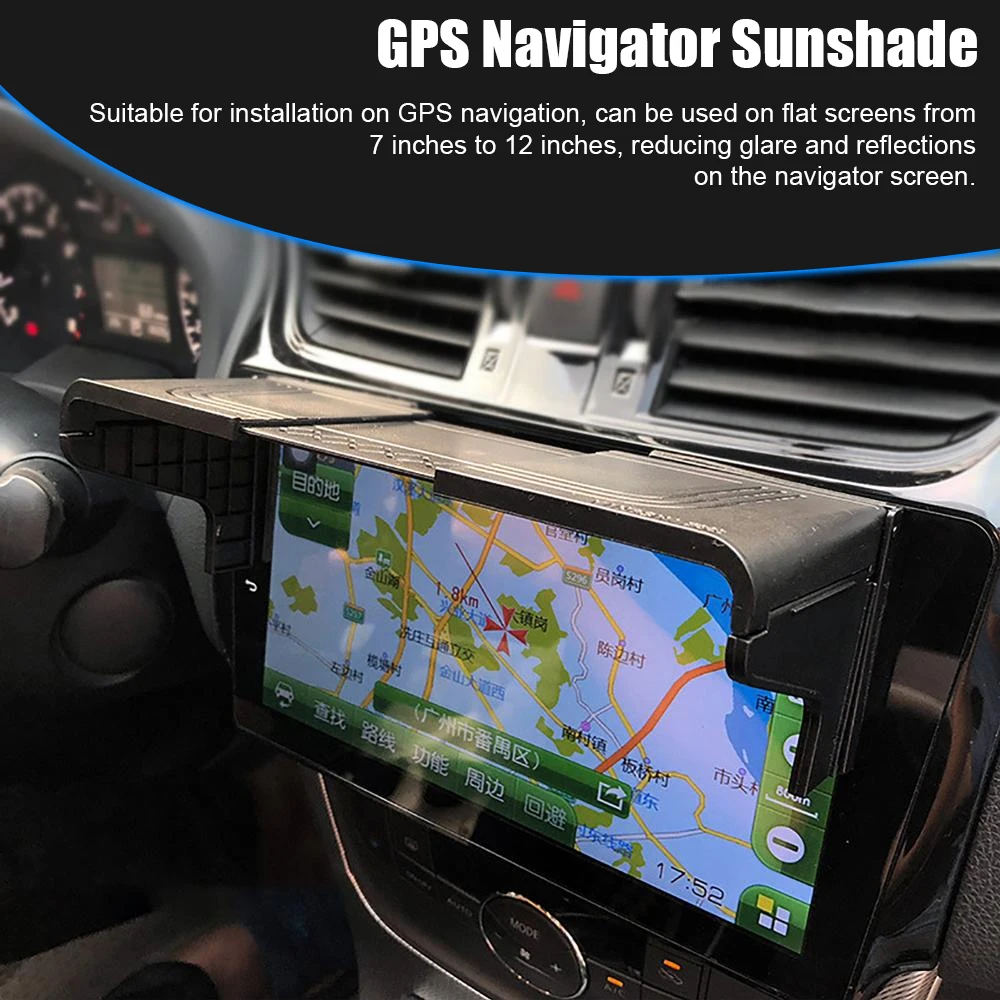 Accessori interni per scudo antiriflesso GPS Visiera per schermo da 7-12 pollici Navigazione GPS per auto Parasole universale - Image 2
