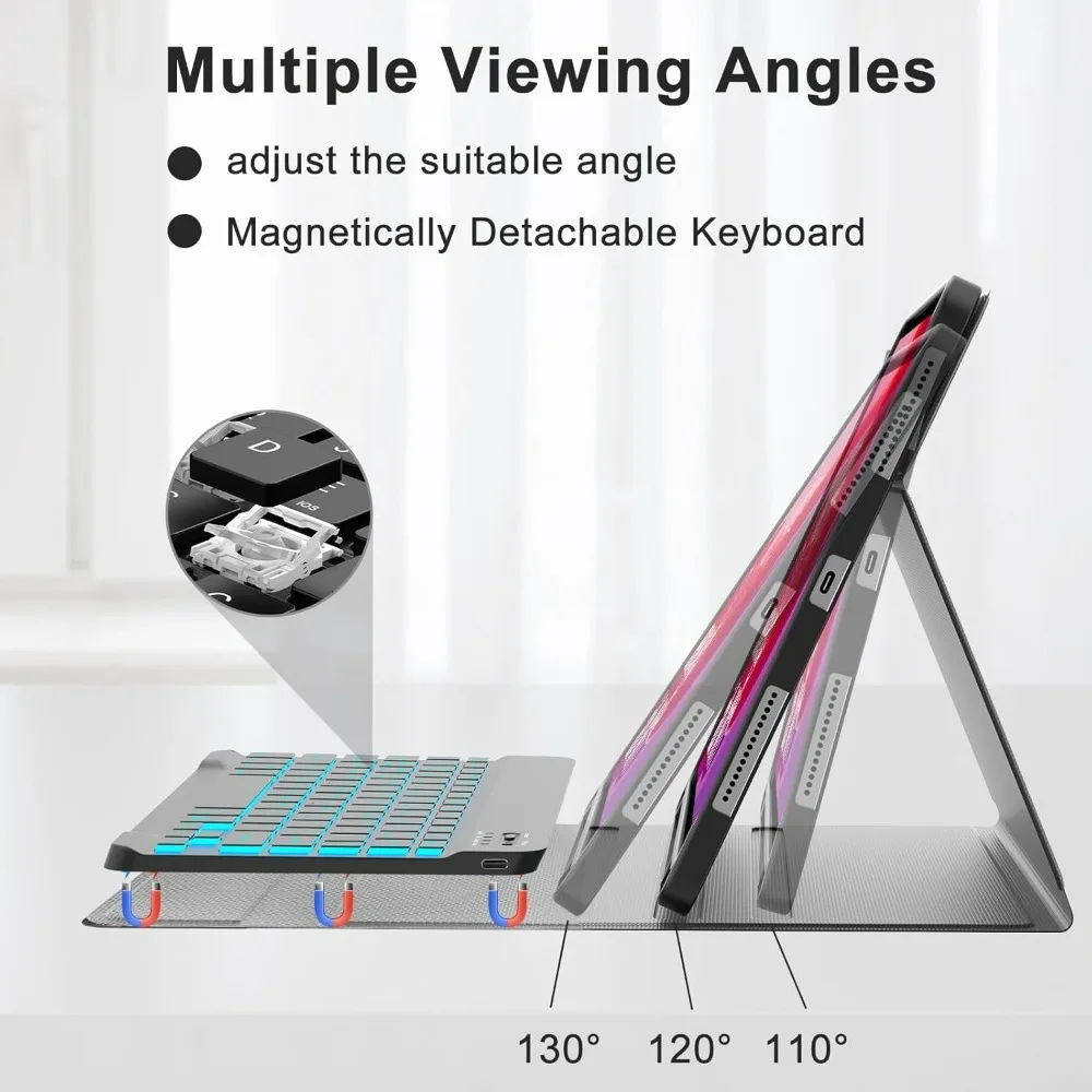 Lenovo 11 Tablet Case with Detachable Keyboard and Pen Slot