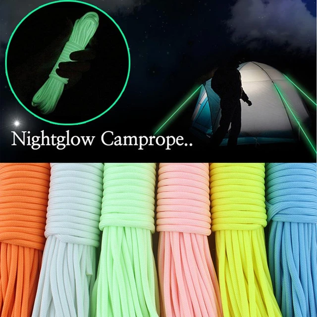 1 PCS 9 Strand 550 Luminous Glow in the Dark Paracord Parachute Cord 100FT  5 Colors - AliExpress