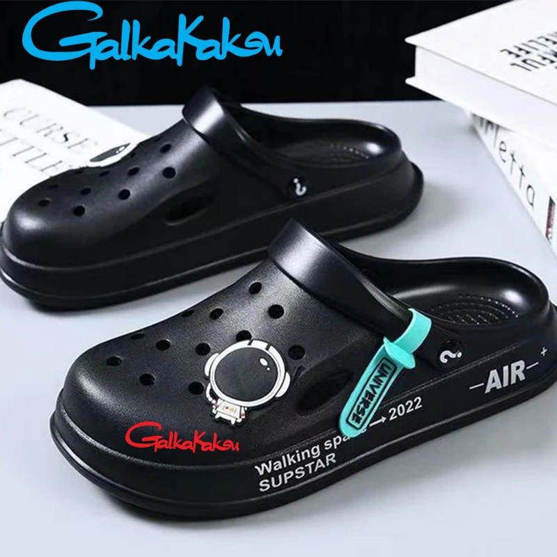 

Fishing Hole Shoes 2023 New High Quality Non-slip Women's Beach Shoes Soft Bottom Package Head Slippers Men's Slippers Sandals