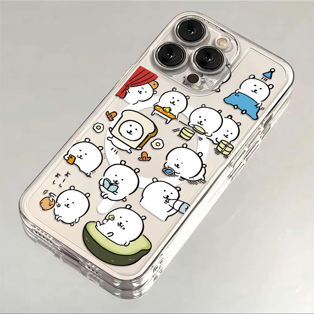 Ins Korean Letter Cute Y2K Magnetic Phone Case - Soft Clear TPU