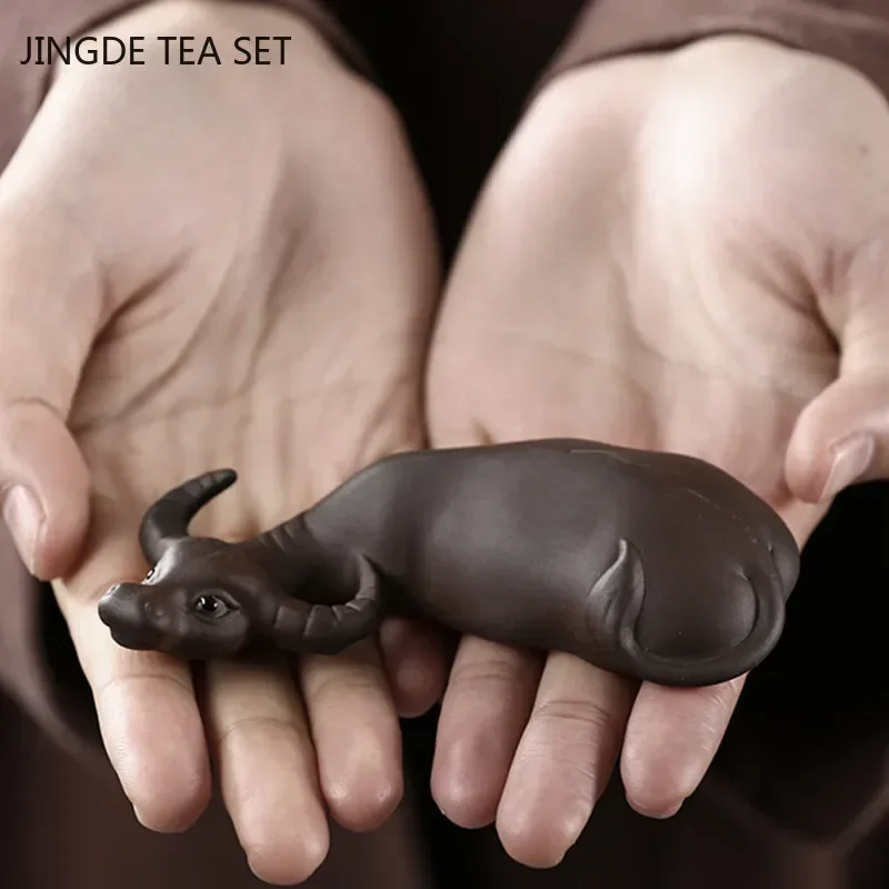 Chinese Yixing Purple Clay Tea Pet Handmade Animal and Plant Model Tea Figurine Ornaments Set Decoration Exquisite Gifts tea pet ornaments