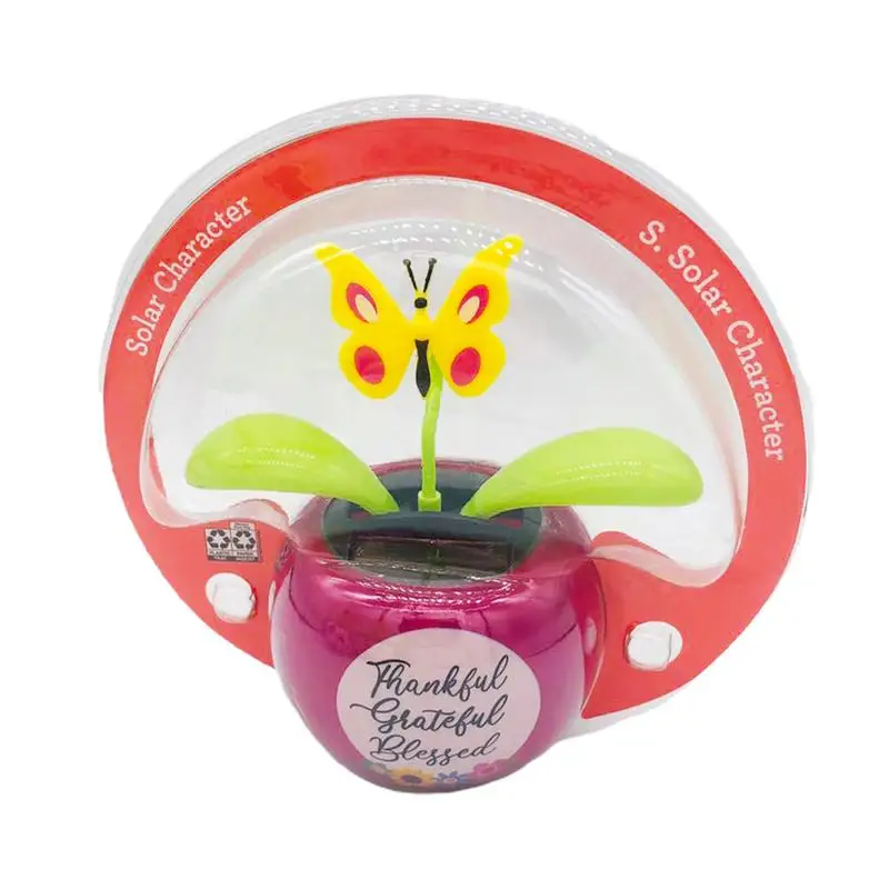 Solar Powered Dancing Swinging Flower Toys Funny Vibrant Fashion Automobile Dashboard Family Balcony Decoration Gifts,solar flower pot toy