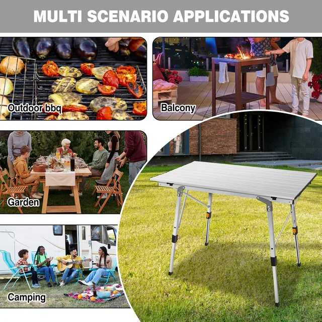 Produktbild von Klapptisch Aus Aluminium – Tragbar & Faltbar Für Camping, Garten & Party