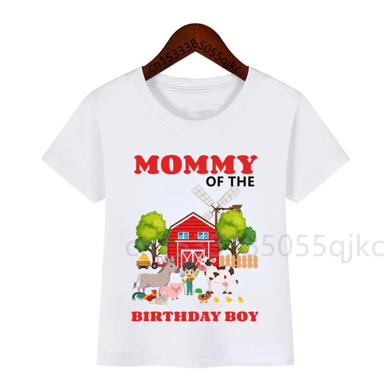 Boy Farm Animals Birthday Party Shirts Customized T Shirts Boys Any Name My Kids Shirts T Shirts Family Matching Outfits 2