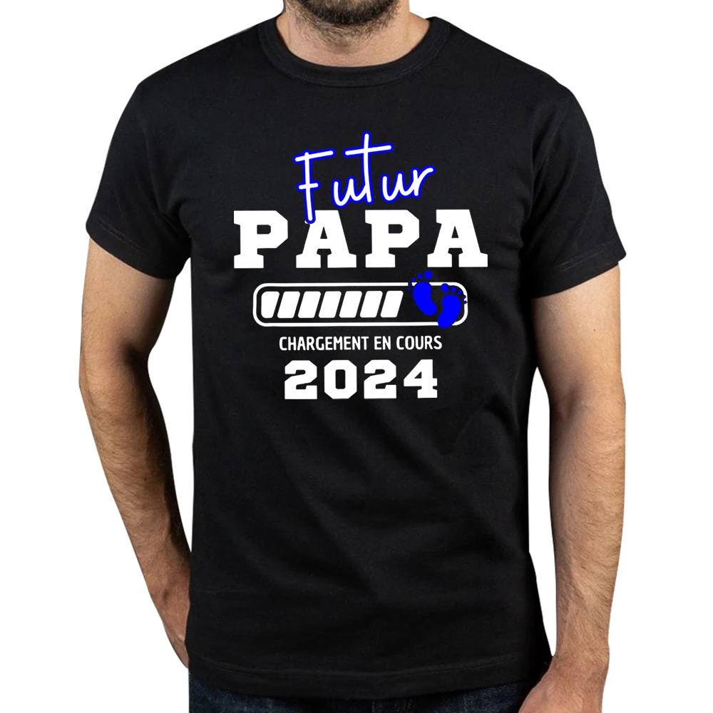 

Future Dad 2024 T-shir смешной отец Papa подарки Мужская одежда Европейский размер 100% хлопок Летние футболки в стиле милрадзюку с круглым вырезом