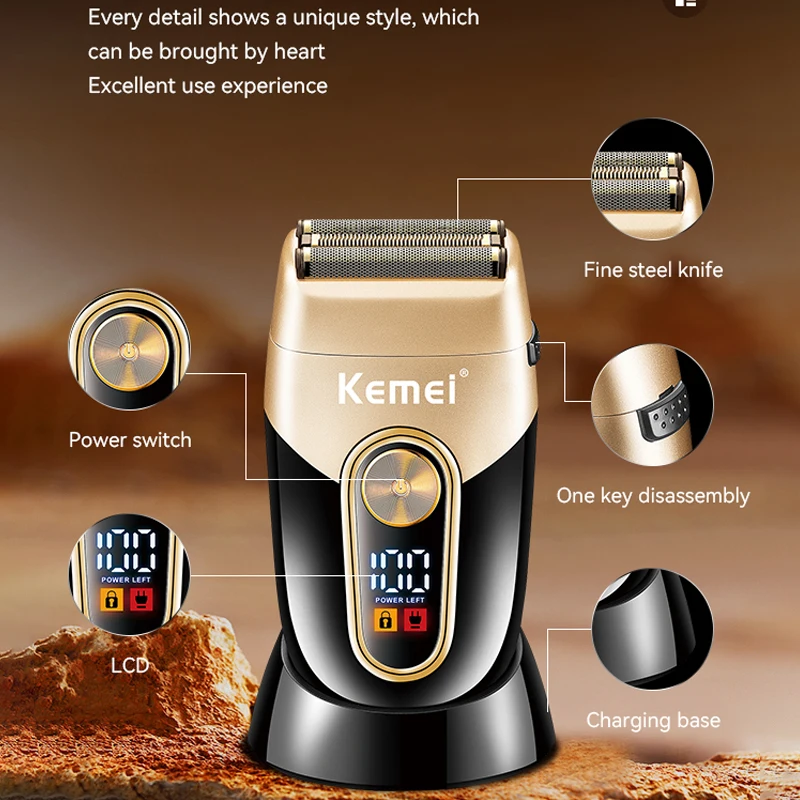 Kemei Washable Beard Electric Shaver Electric Razor Rotary Shaver Electrical Rotary Shaver Cordless Shaver For Men