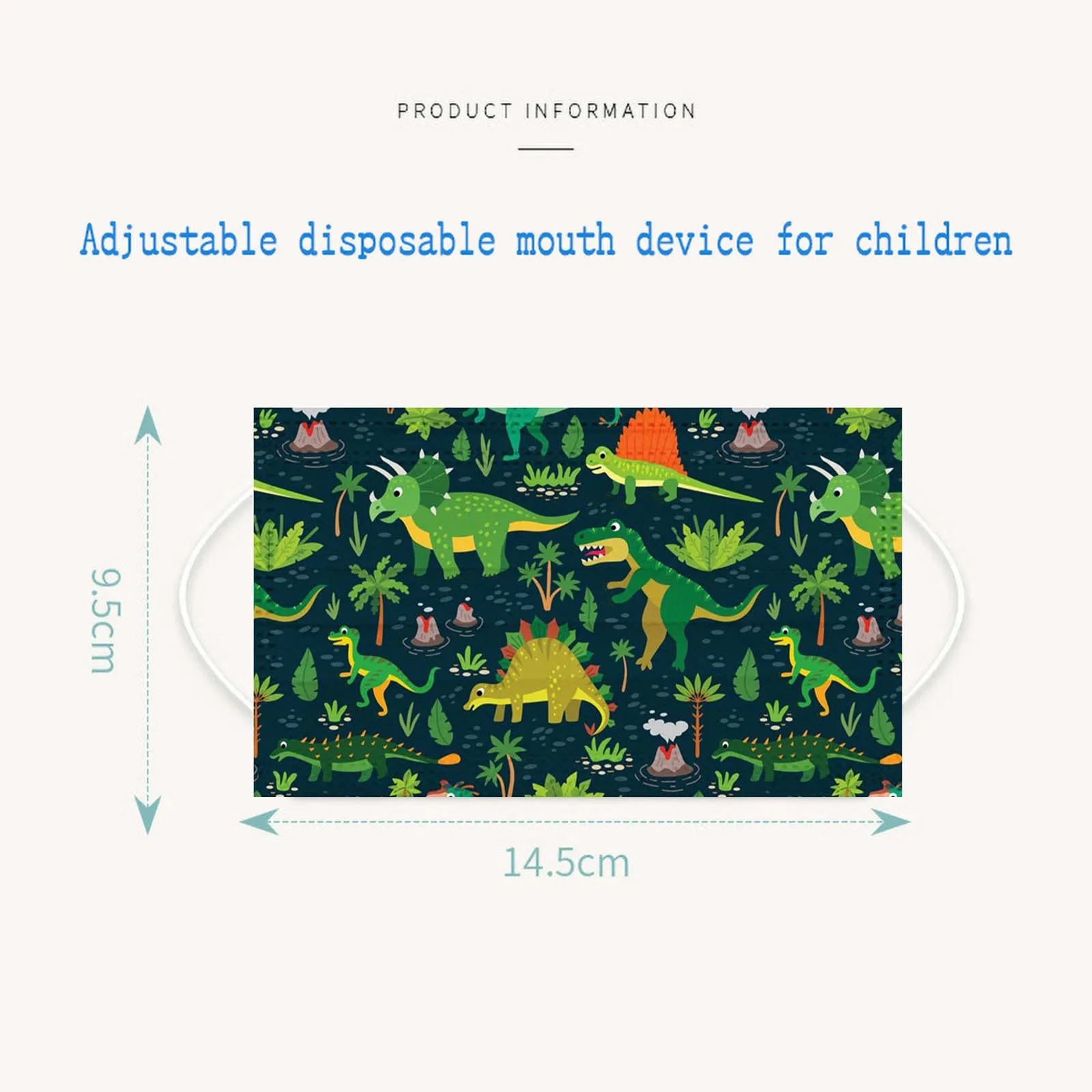 Child Kids Dinosaur Disposable Face masque 3Ply Ear Loop Protective маска 10PC mascarilla Monder Scarf Halloween Cosplay MasK