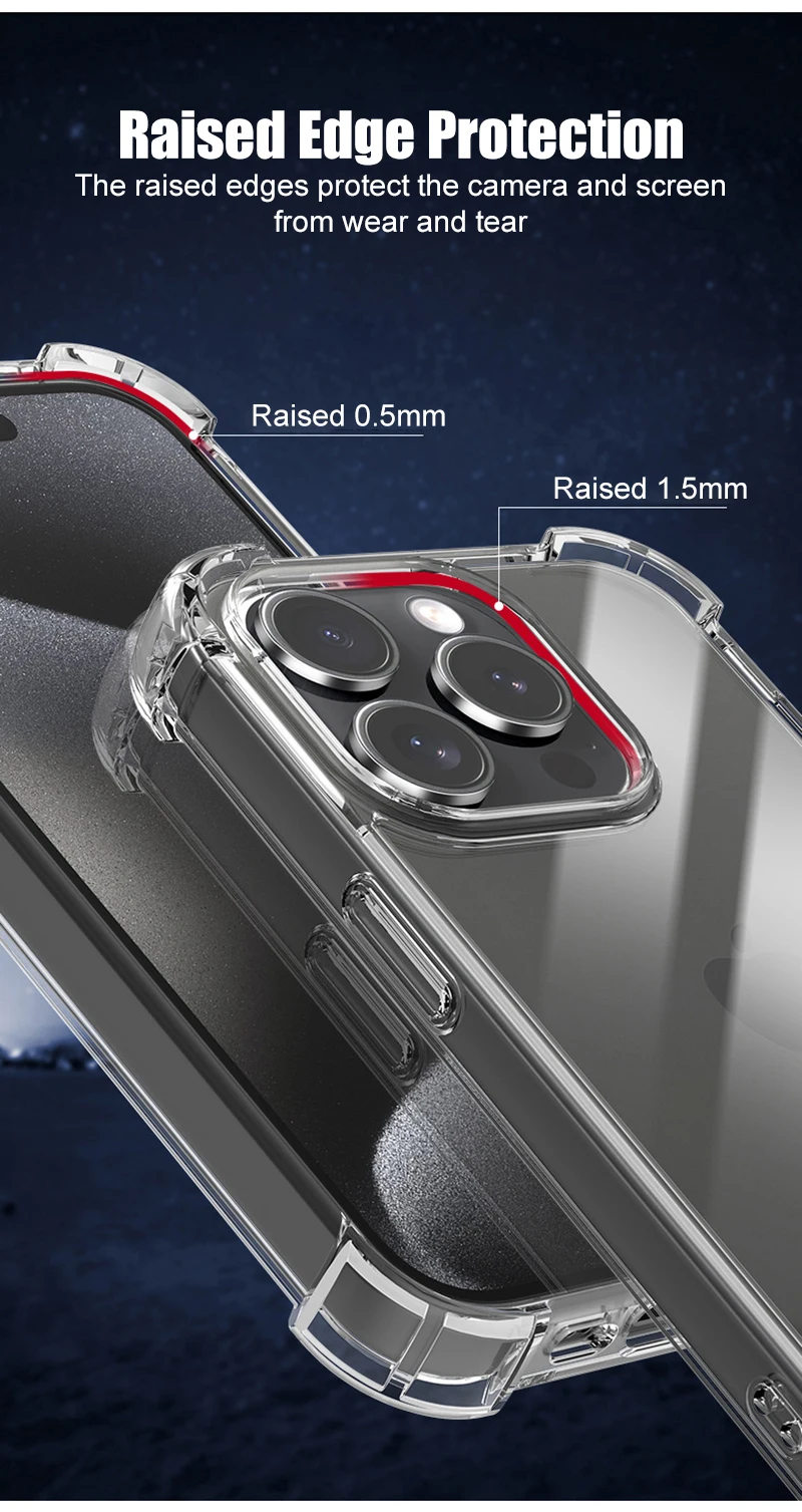 Ultra-Thin Luxury Hybrid Hard Back Cover - Clear Silicone Soft Shell