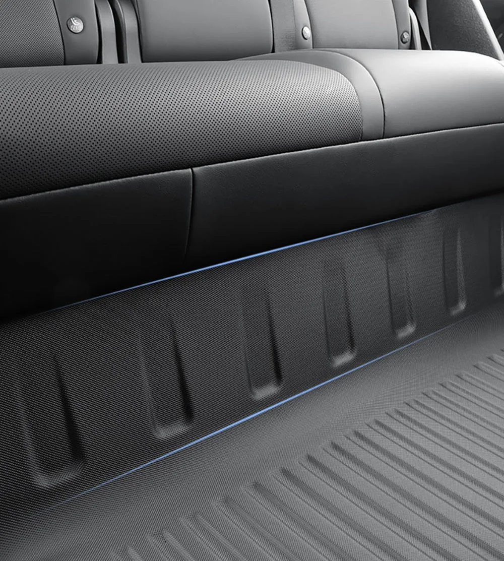 Floor Mat with Door Sill Strip For 2025 Tesla Model Y Juniper Launch All Weather TPE Trunk Cargo Liner Boot Mat Backrest Pad