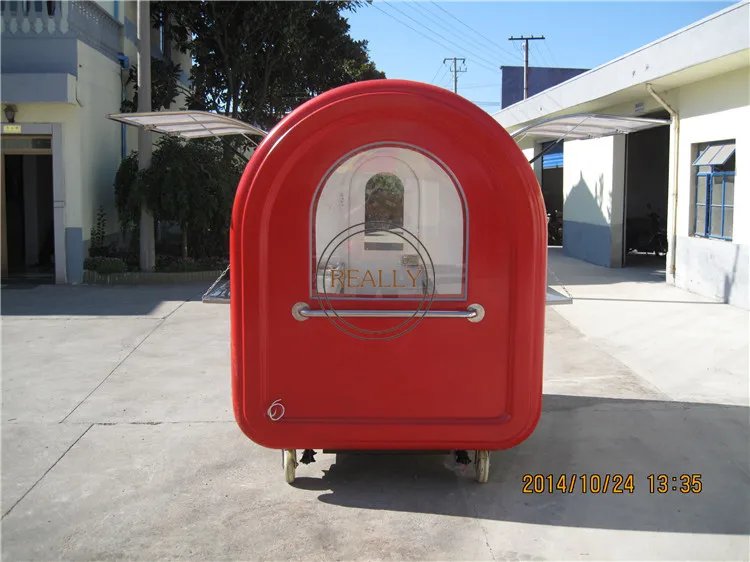 Hot sale high quality four small wheels mobile food cart 2.2m long mobile food kiosk for sale