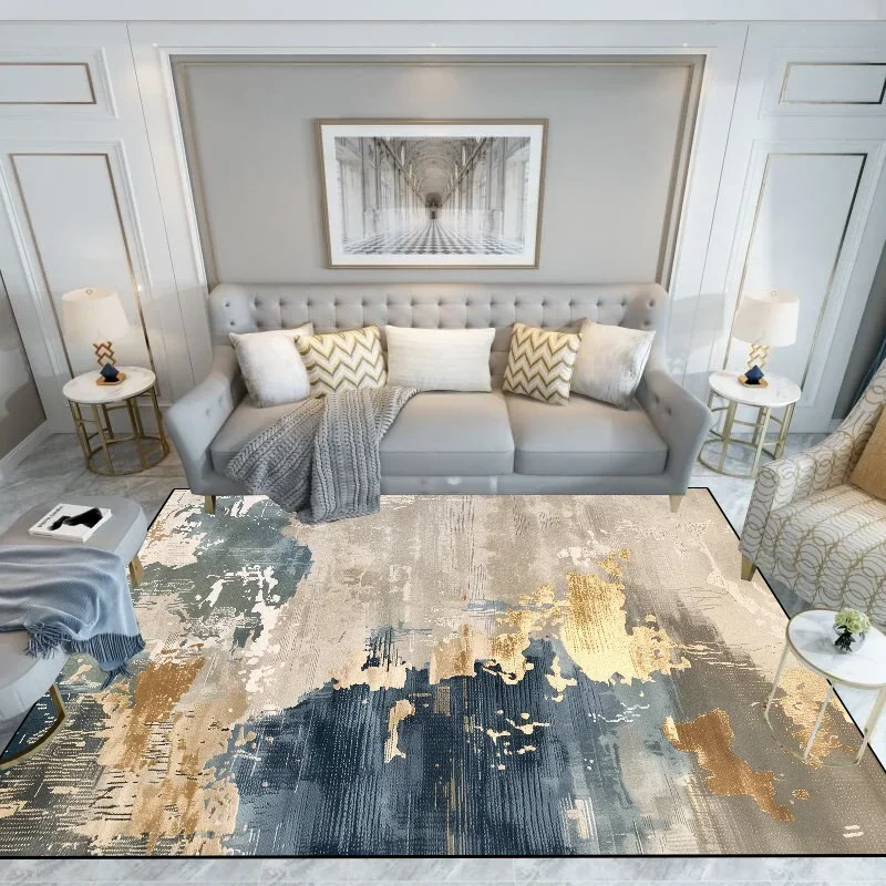 Light Luxury Splashing Ink Living Room Large Area Carpet Bedroom Decor Rugs Non-slip Floor Mat Lounge Rug Hotel Lobby Carpets 3