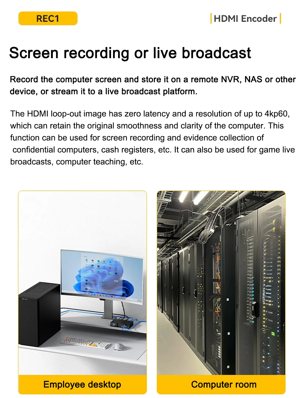 Link Pi REC1 4K HDMI Video Codec 22AP10 SOC HDMI Screen Recorder Encoder 4KP60 D