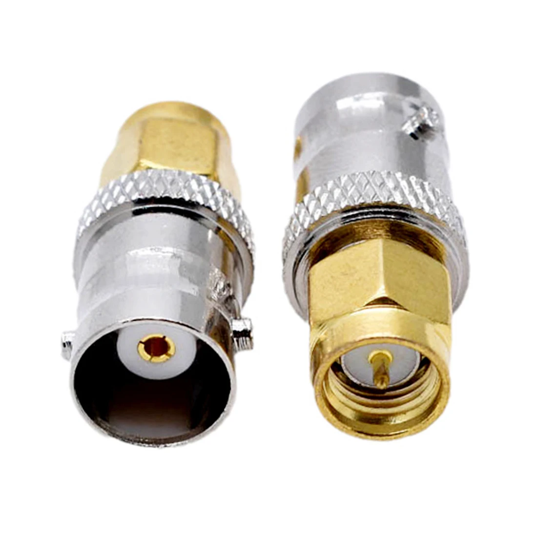 BNC fêmea Jack para SMA macho plug RF coaxial adaptador, conversor reto niquelado, CCTV, novo, atacado, 1pc