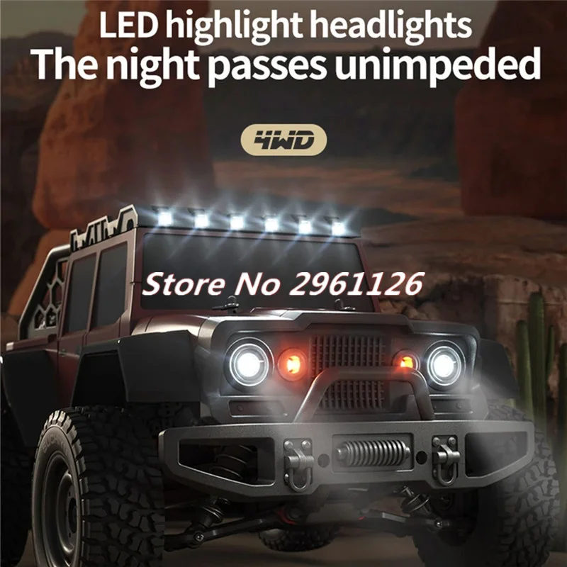 70KM/H High Speed Electric Remote Control Car 2.4G 4WD 1:16 LED Headlights Vehicle Crawler Climb Off Road Brushless RC Car Toy 5