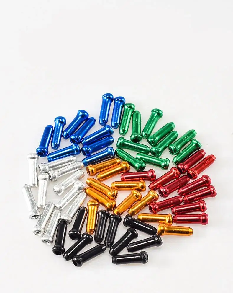 30/50/100Pcs Multiple Colors Aluminum Alloy Bicycle Brake Shifter Inner Cable Tips Wire End Cap Cable Line Core Cap Cover Gear