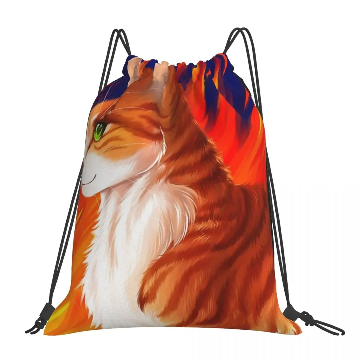 

Firestar Print Backpacks Casual Portable Drawstring Bags Drawstring Bundle Pocket Shoes Bag BookBag For Travel Students