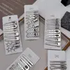 Mixed  Metal Y2K Hair Clips For Women Exquisite Duckbill Clip Girls Hairpins Side Bangs Barrettes Hairclip Hair Accessories 8pcs