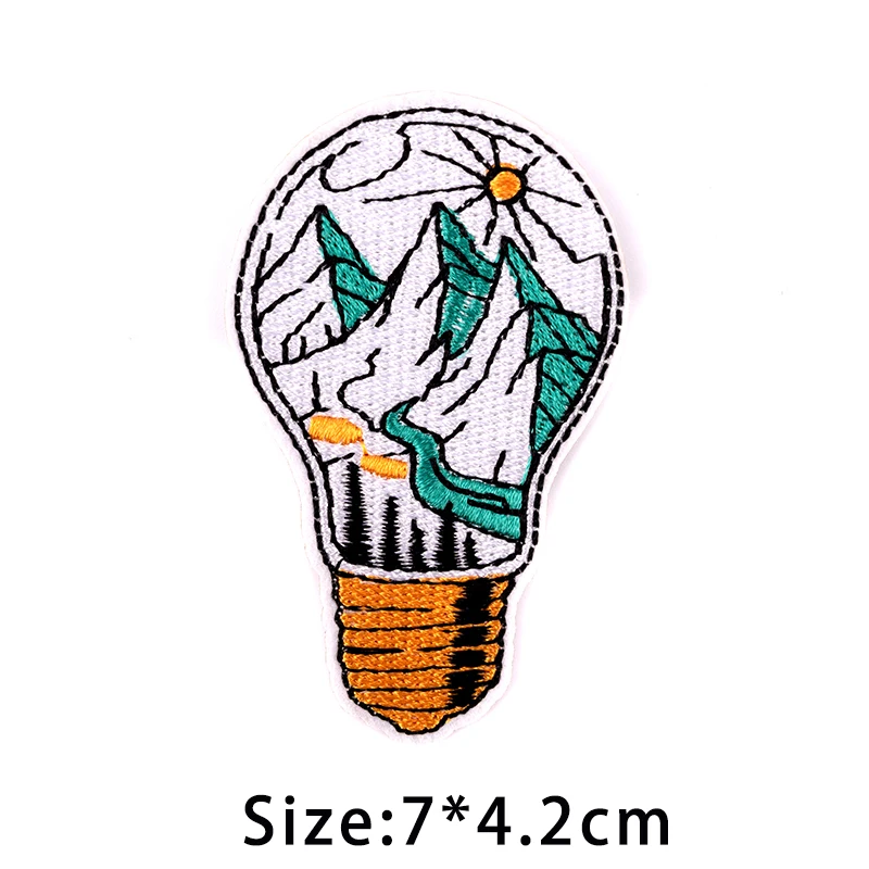 의류에 대한 야외 캠핑 패치 북극곰 자연 여행 아이언 패치에 DIY 산 수 놓은 Thermoadhesive 패치 엠블럼
