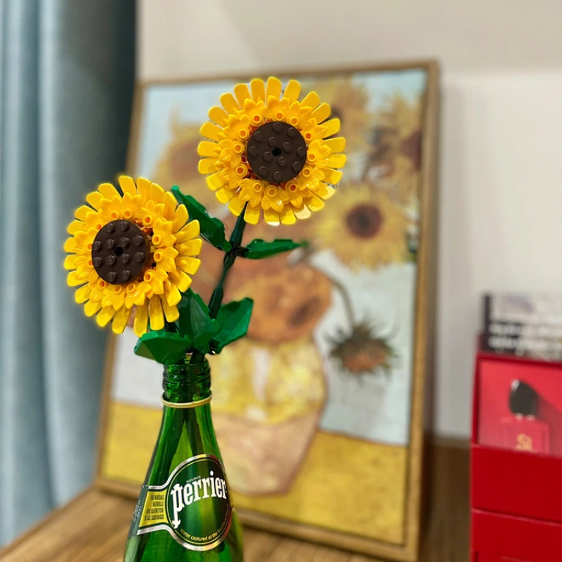 

City Creative Sunflower Blocks Plant Desktop Decoration Building Blocks MOC Model Classic Bricks Girls Toys Birthday Gifts