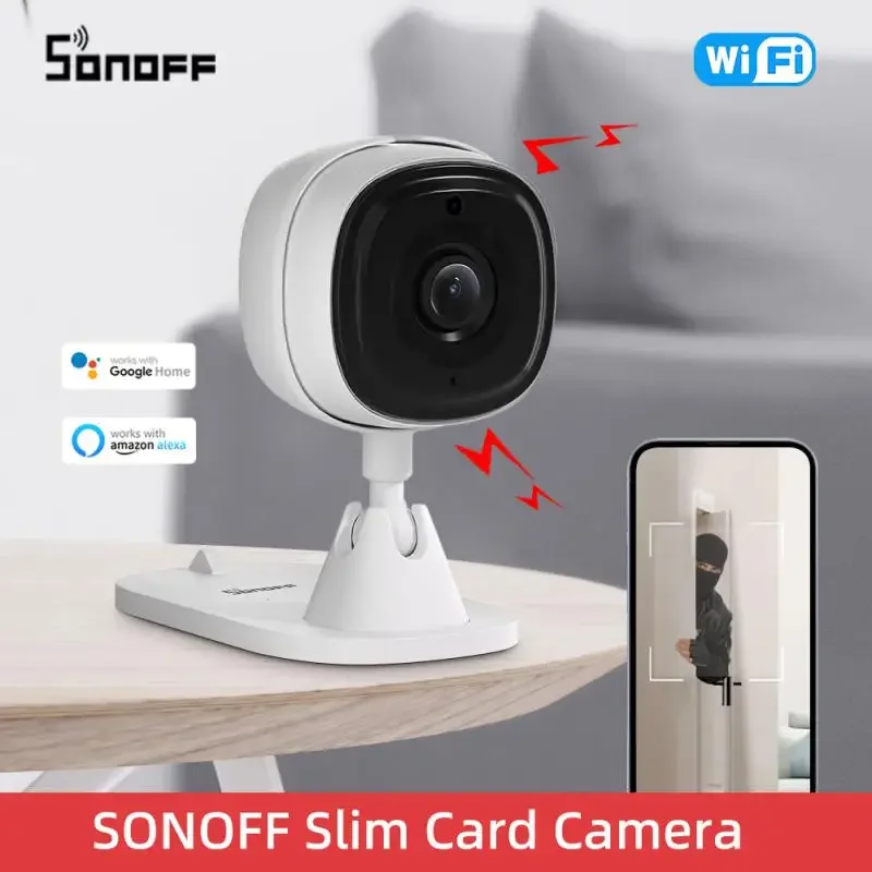 SONOFF CAM Slim WiFi Smart Security Camera 1080P HD Motion Alarm Two-Way Audio Scene Linkage Via EWeLink APP Alexa Google Home 2