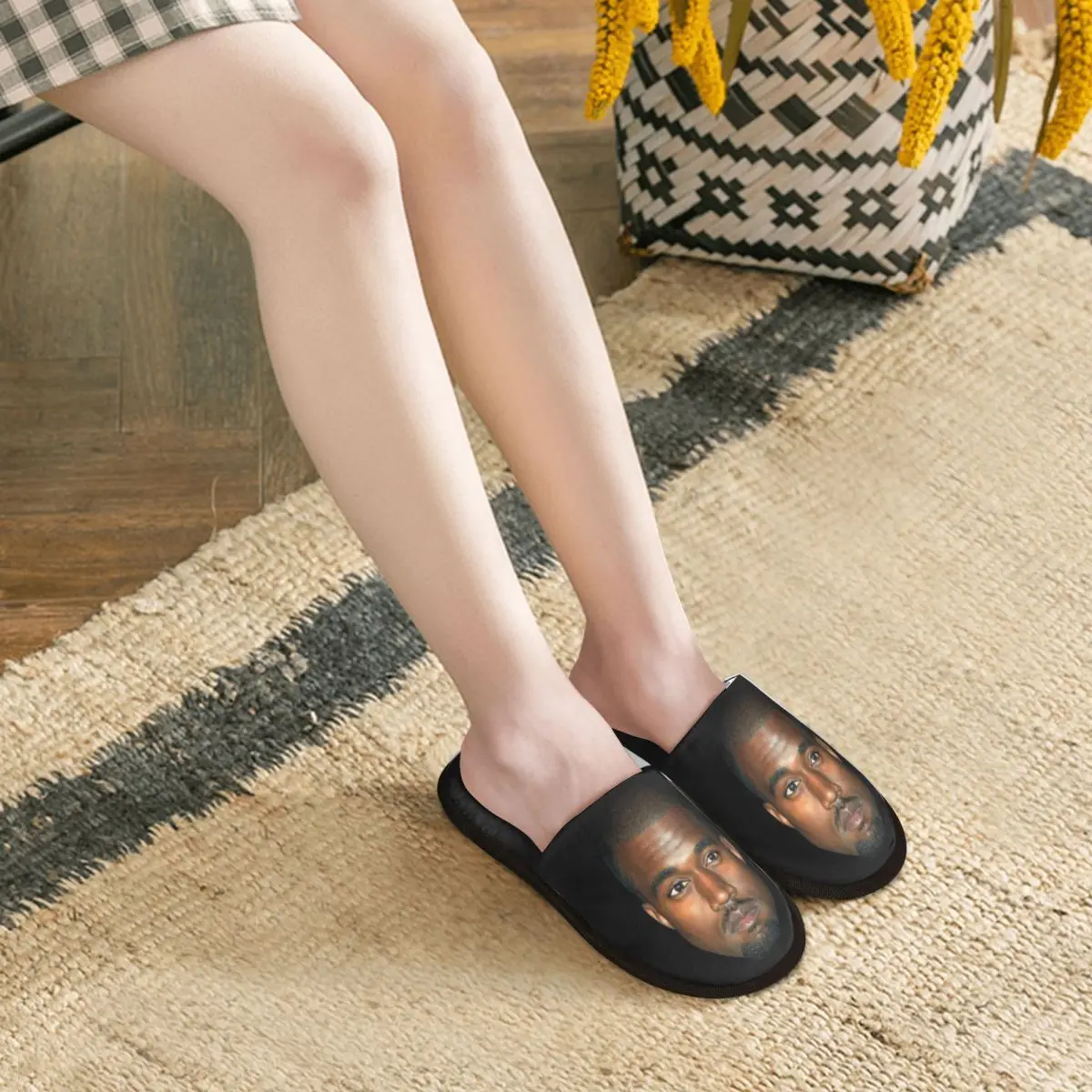 Custom Kanye West Cozy Scuff With Memory Foam Slippers Women Spa House Shoes 5