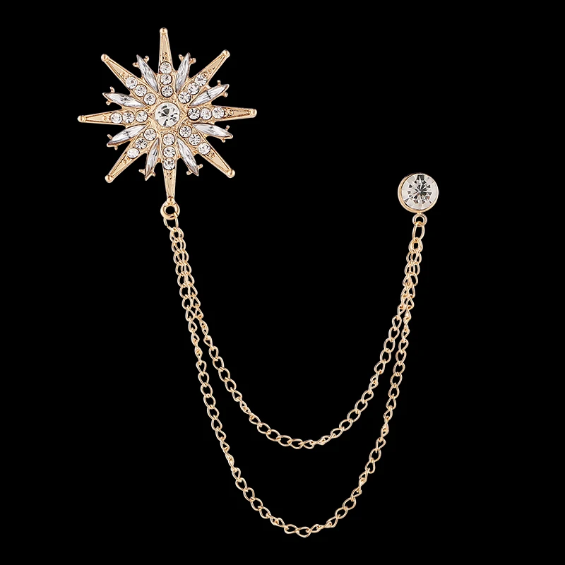 High-End Men's Suit Lapel Pin Diamond Embedded Tassel Dr Coat Pin Chest Flower Accory Faionable Jewelry Accories