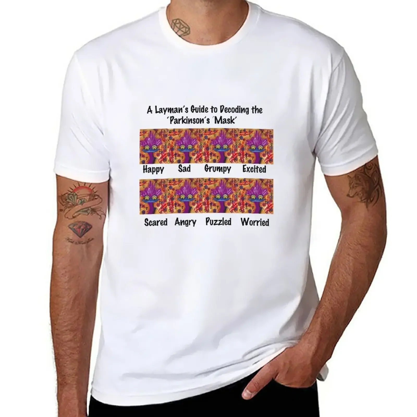 

Decode the 'Parkinson's Mask' T-Shirt plus sizes vintage t shirts for men pack