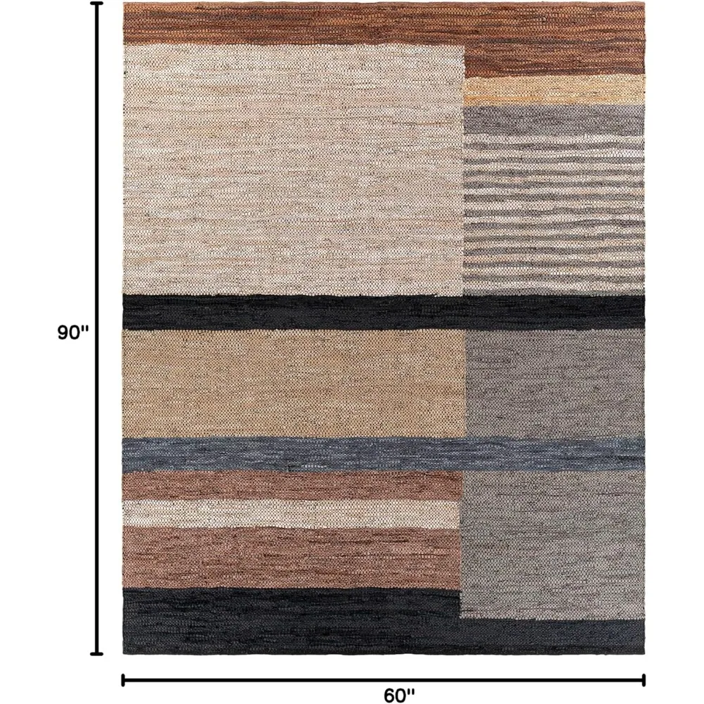 Living Room, Bedroom Leather Area carpet-Bohemian Modern Bohemian carpet