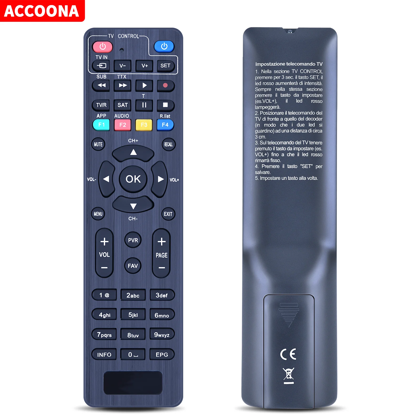 Telecomando Per Anfel Dvb-T2 Hd Decoder T265 Hevc H265 Digiquest Vari Modelli (Tlc Q10 - Q20 - Q30 - Ti9 Xsd 2.1) Tv Box