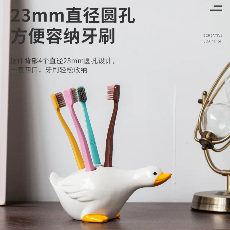 Creative Ceramic Toothbrush Holder Toothbrush Holder Duck Cute Cartoon Children's