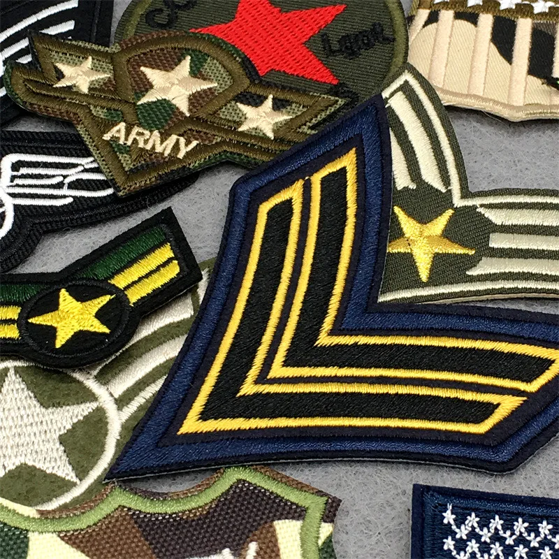 50 Pcs/Lot Army Military Patches Iron on Badges for Clothing Jeans Stickers  DIY Tactical Appliques Embroidery Backpack Stripes - AliExpress