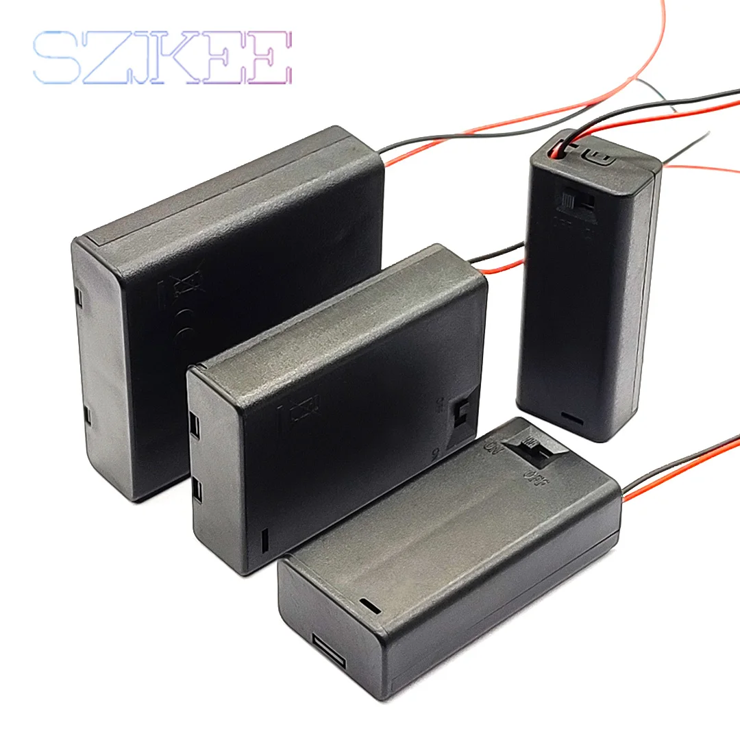 AA Battery Storage Case with Switch and Cable - Multi-Slot Options for Versatile Power Solutions