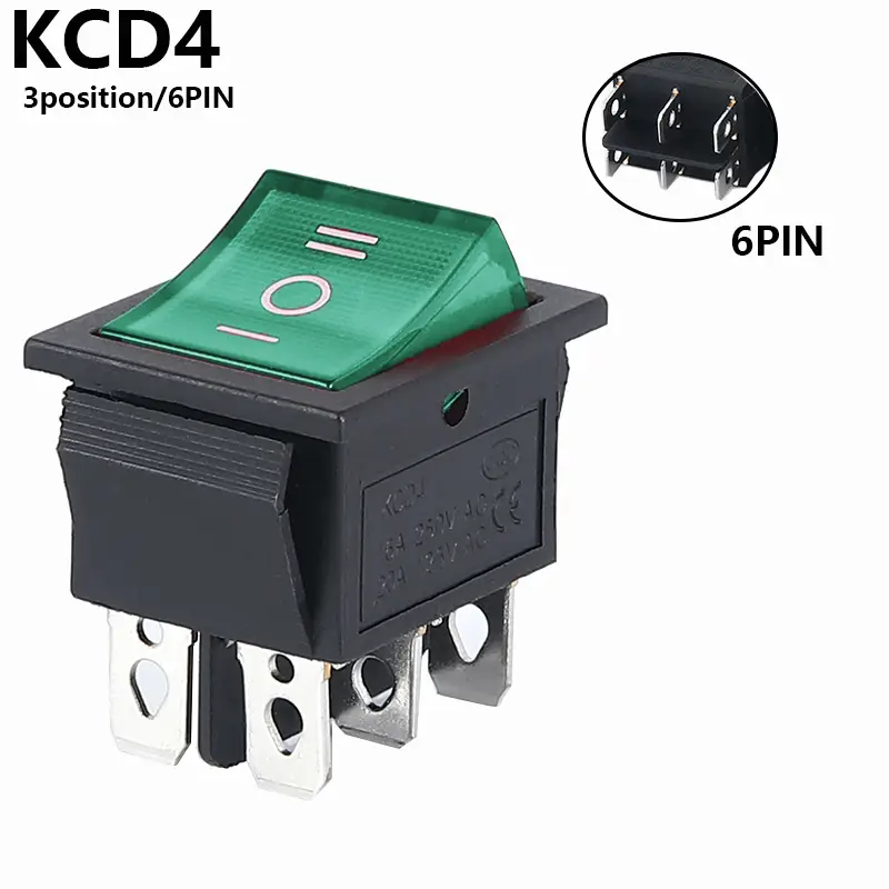 Latching Rocker Switch Power Switch I/O 4 Pins 6 Pins with Light 16A 250VAC 20A 125VAC KCD4 2/3position - Image 16