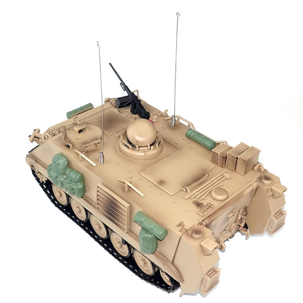 1/16 톡데 RC 군용 탱크 M2412-C M113A2 APC 포탑 회전 360도 원격 조종 팬저 전동 장난감 적외선 LED 조명 사운드