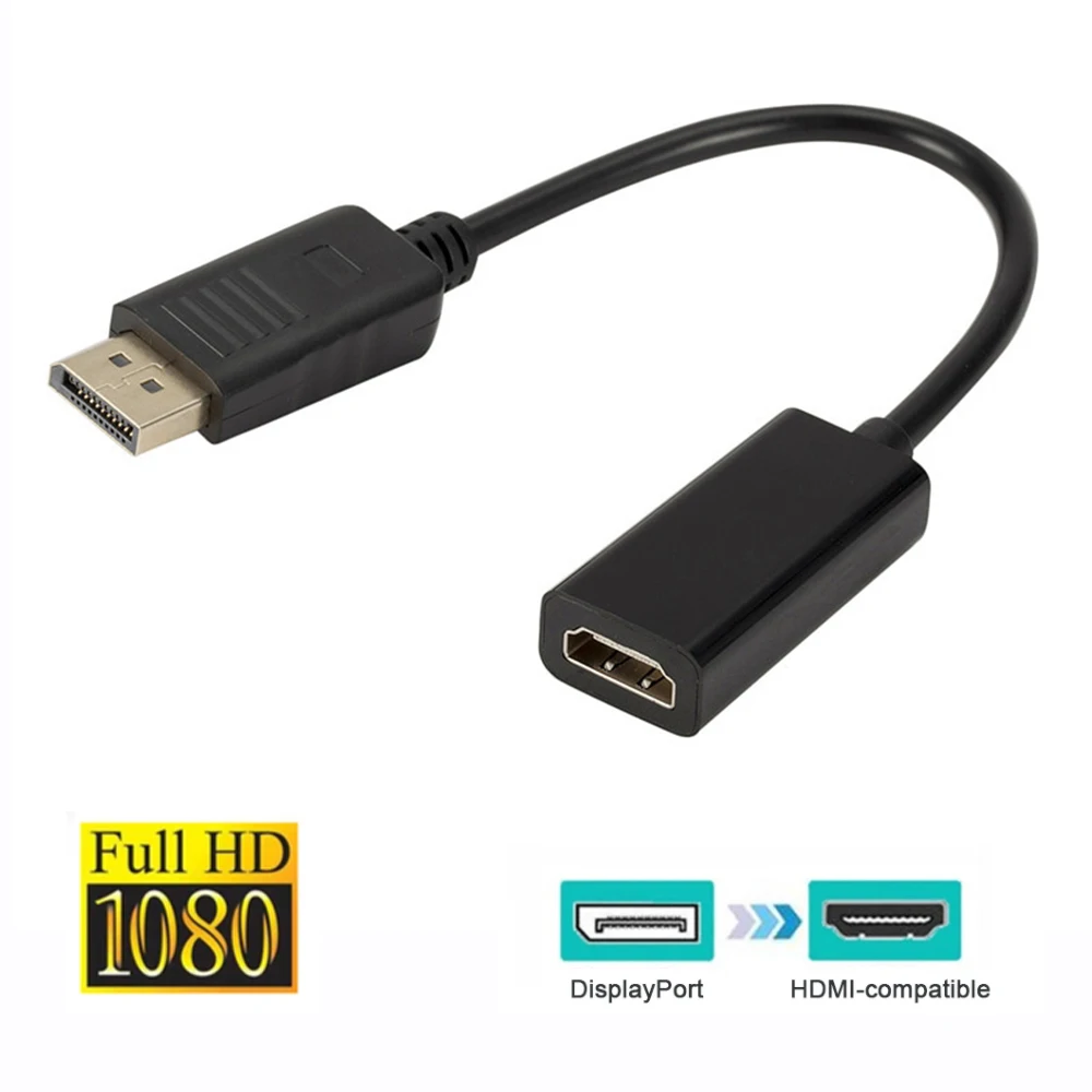 Adaptateur 4K DisplayPort vers HDMI mâle DP vers femelle, convertisseur de câble Compatible HDMI, Audio vidéo pour projecteur HDTV PC