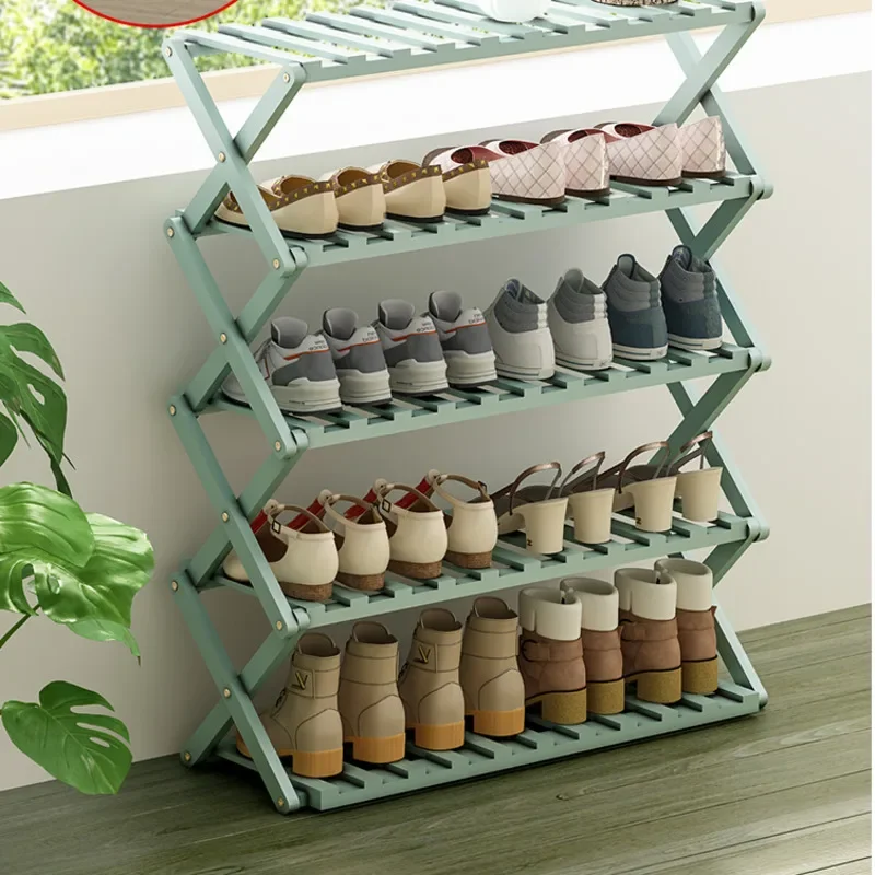 

Indoor Simple Shoerack Multi-layer Foldable Shoe Rack Space Saving Bamboo Material Shoe Cabinet Thickened Plate Shoes Stand