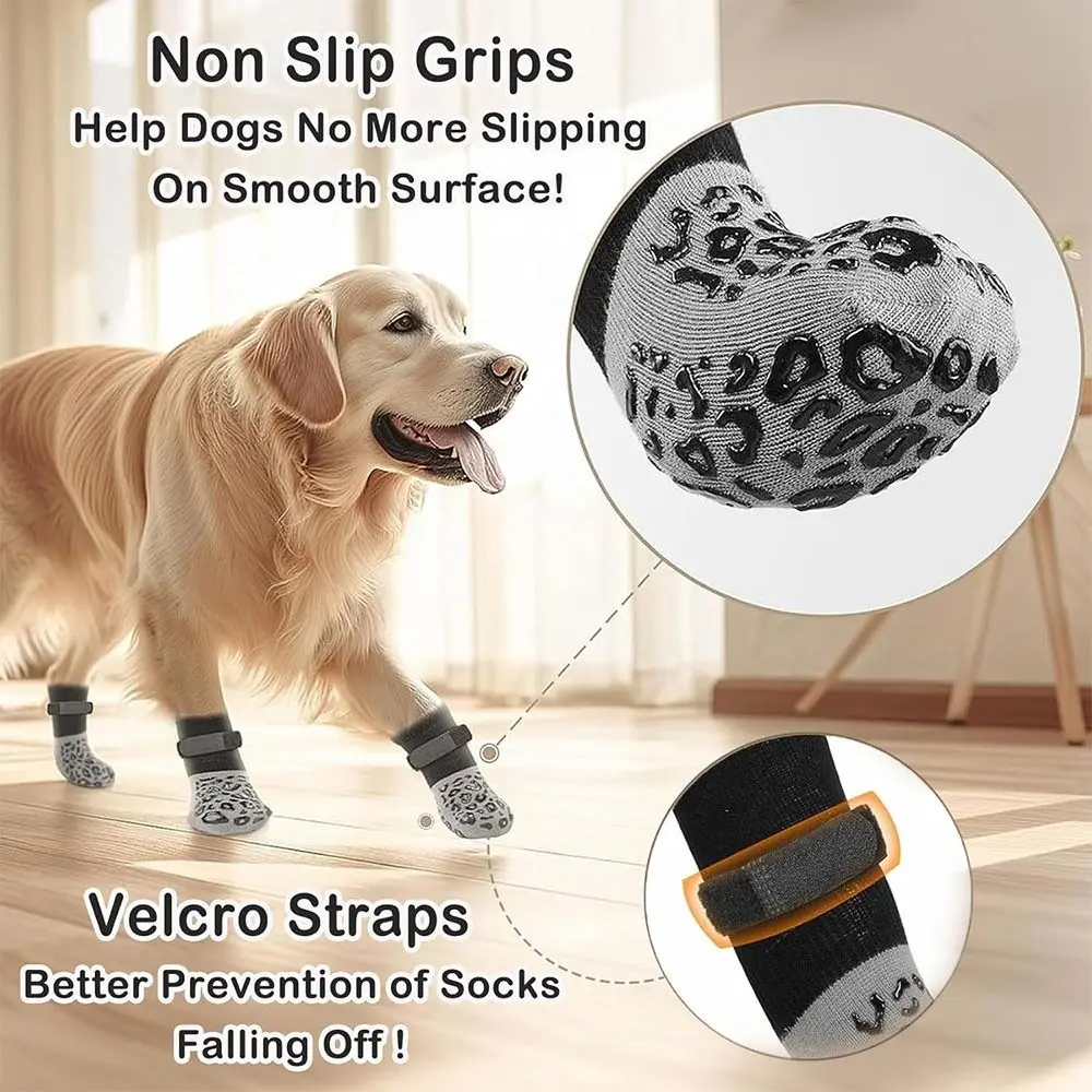 Cotton Dog Socks Anti Slip Paw Protector