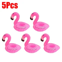 Floating Flamingo Drink Holder - Inflatable Pool Float Coaster Set (Pink) (5Pcs Pink)