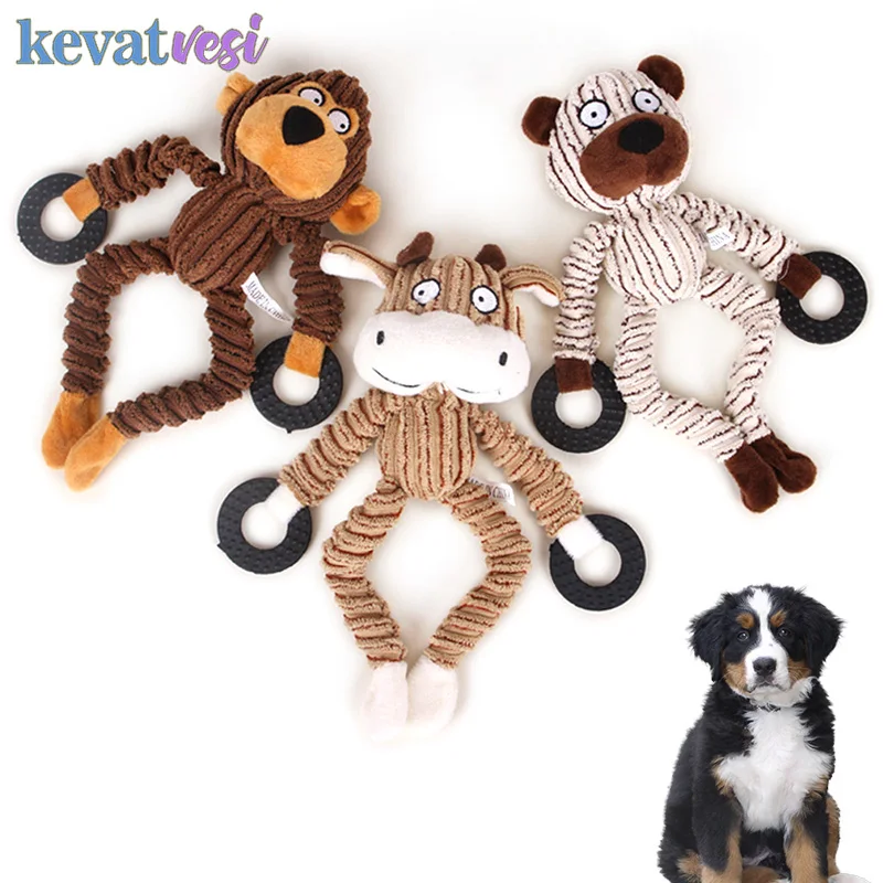 

Pet Dogs Plush Toy Animal Chewing Toy Wear-Resistant Squeak Sounding Doll Interactive Molar Dog Supplies Pets Training Toys